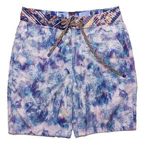 ROBERT GRAHAM Men's Swim Trunks Board Shorts Blue Purple Tie Dye ~ 30